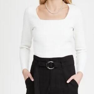 Proenza Schouler White Label Square Neck Quilted Knit Top XS Great Condition
